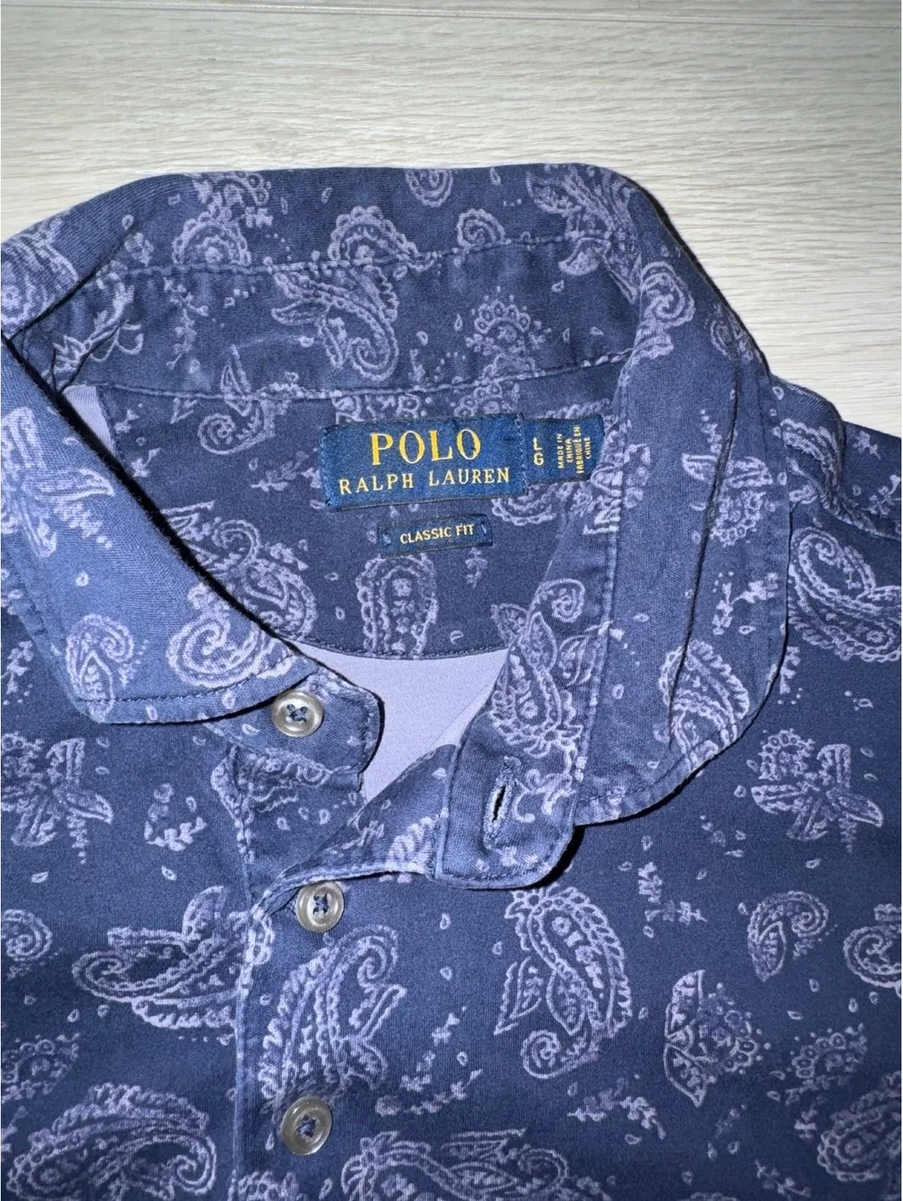 Men's Polo Ralph Lauren navy bandana print polo size large